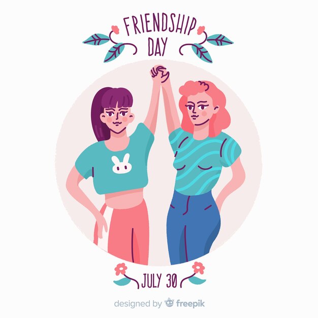 Hand drawn friendship day background