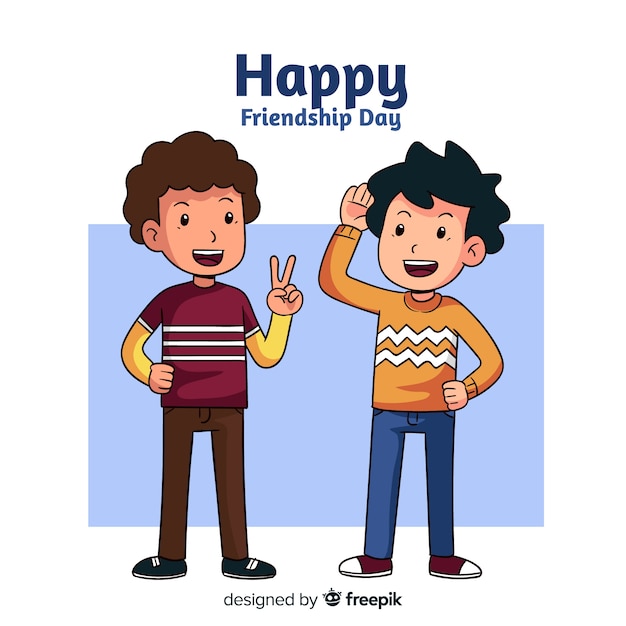 Hand drawn friendship day background