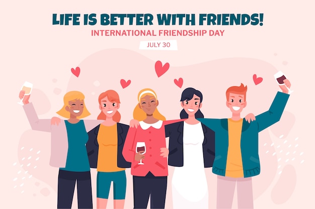 Free vector hand drawn friendship day background