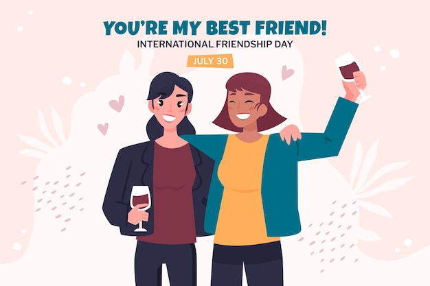 Free vector hand drawn friendship day background