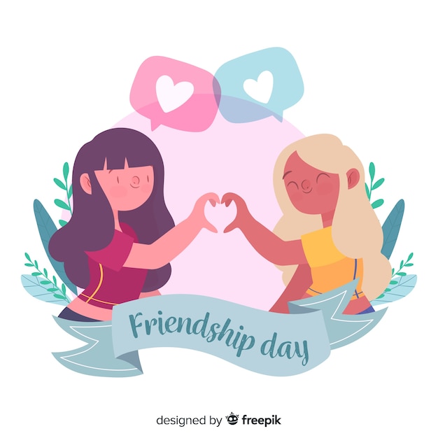 Hand drawn friendship day background