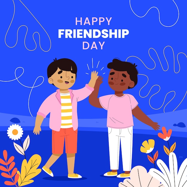 Free vector hand drawn friendship day floral illustration