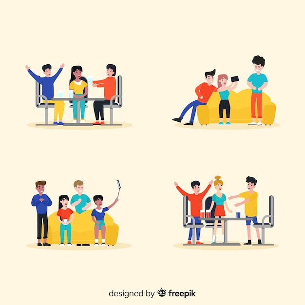 Free vector hand drawn friendship day illustrations