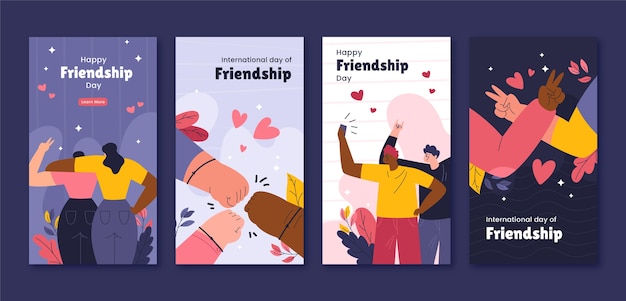 手描きの友情の日のInstagramの物語のコレクション