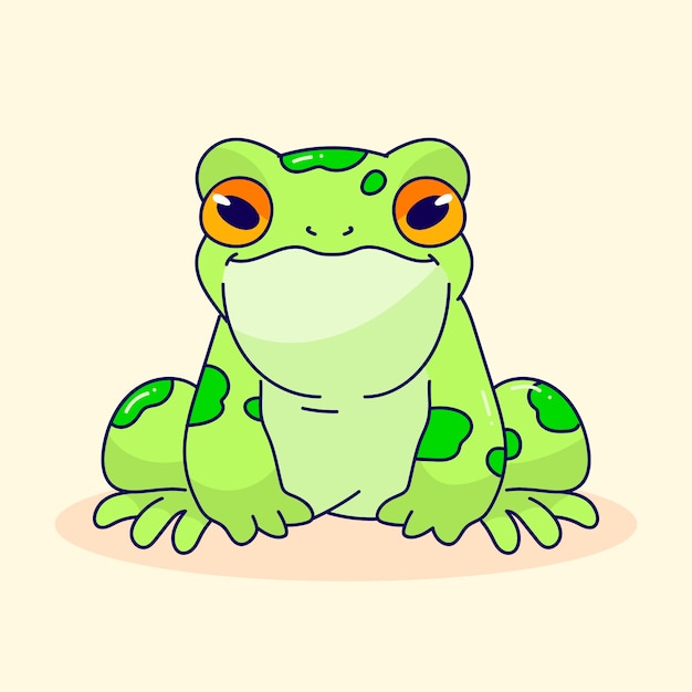 Free vector hand drawn frog cartoon illustration