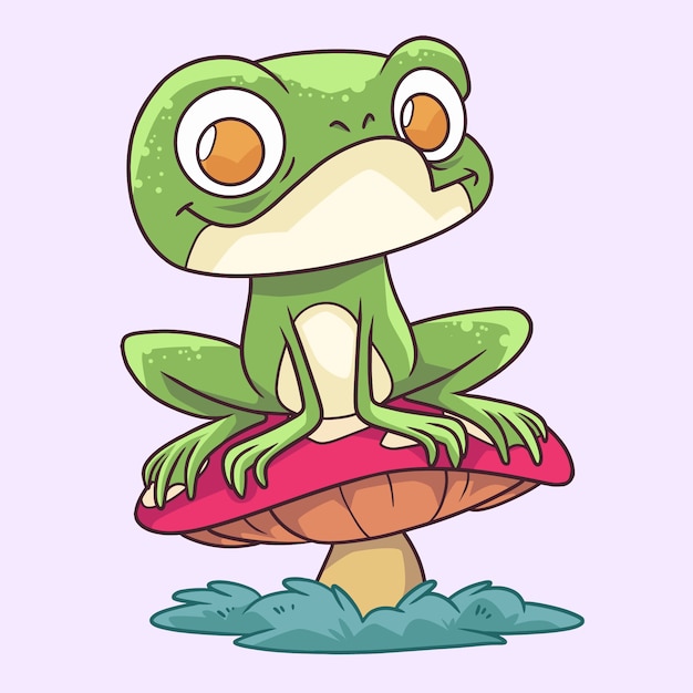 Free Vector hand drawn frog cartoon illustration