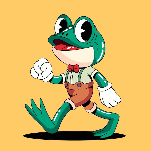 Free vector hand drawn frog cartoon illustration