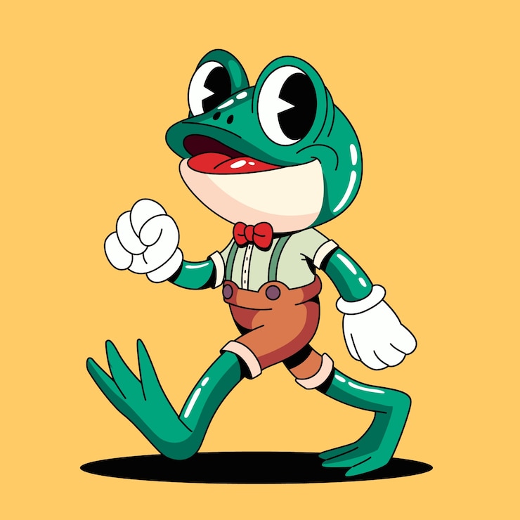 Free Vector hand drawn frog cartoon illustration