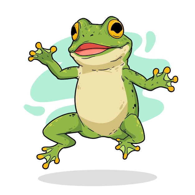 Free vector hand drawn frog cartoon illustration