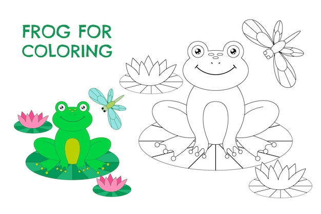 Free vector hand drawn frog for coloring