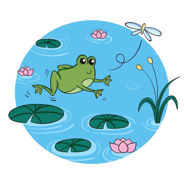 Hand drawn frog illustration