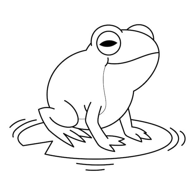 Free vector hand drawn frog outline illustration