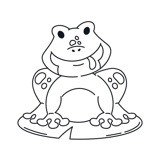 Vettore gratuito illustrazione del profilo della rana disegnata a mano