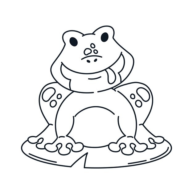 Hand drawn frog outline illustration