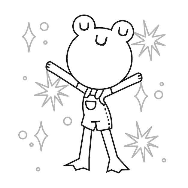 Free vector hand drawn frog outline illustration