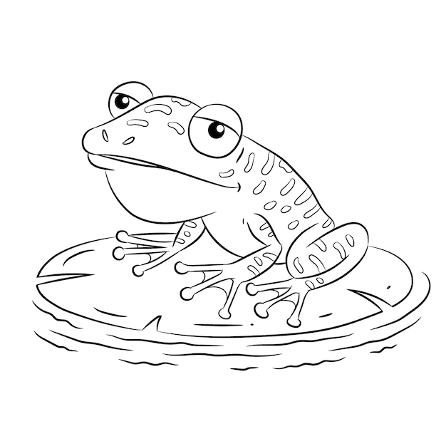 Free vector hand drawn frog outline illustration