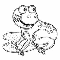 Vettore gratuito illustrazione del profilo della rana disegnata a mano