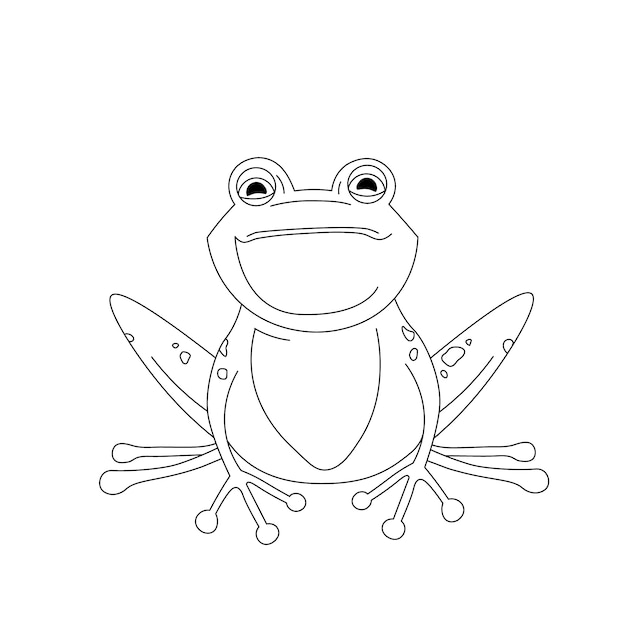 Бесплатное векторное изображение Нарисованная рукой иллюстрация контура лягушки