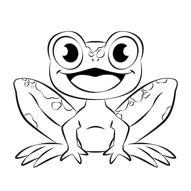 Hand drawn frog outline illustration