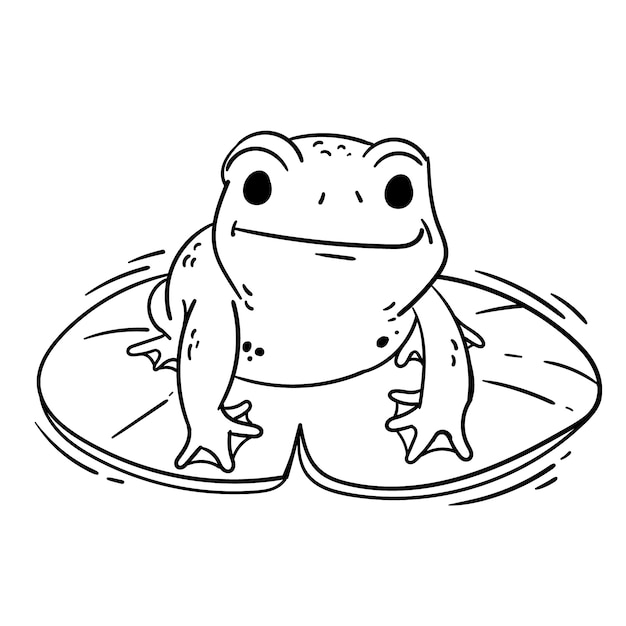 Нарисованная рукой иллюстрация контура лягушки