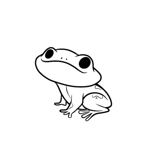 Hand drawn frog outline illustration