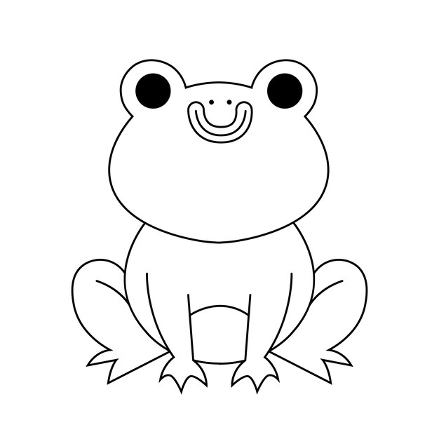 Hand drawn frog outline illustration