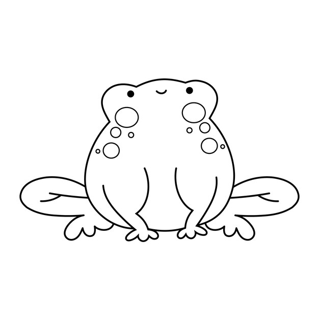 Hand drawn frog outline illustration