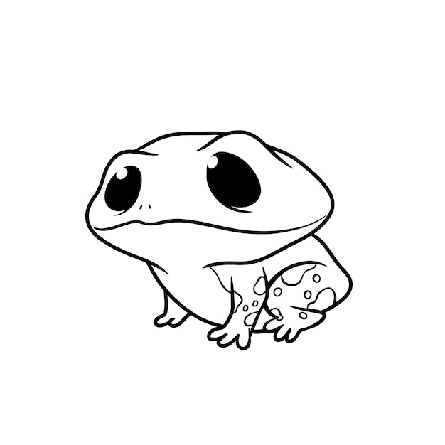 Hand drawn frog outline illustration