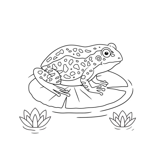 Hand drawn frog outline