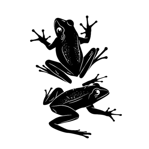 Free vector hand drawn frog silhouette