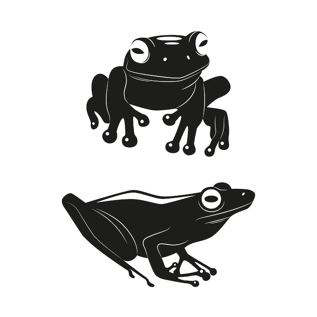 Бесплатное векторное изображение Ручной обращается силуэт лягушки