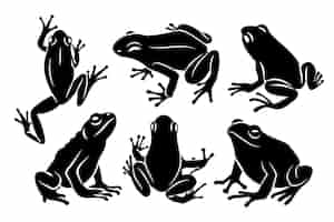 Free vector hand drawn frog  silhouette