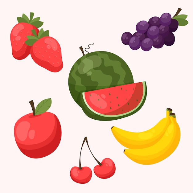 Hand drawn fruit collection