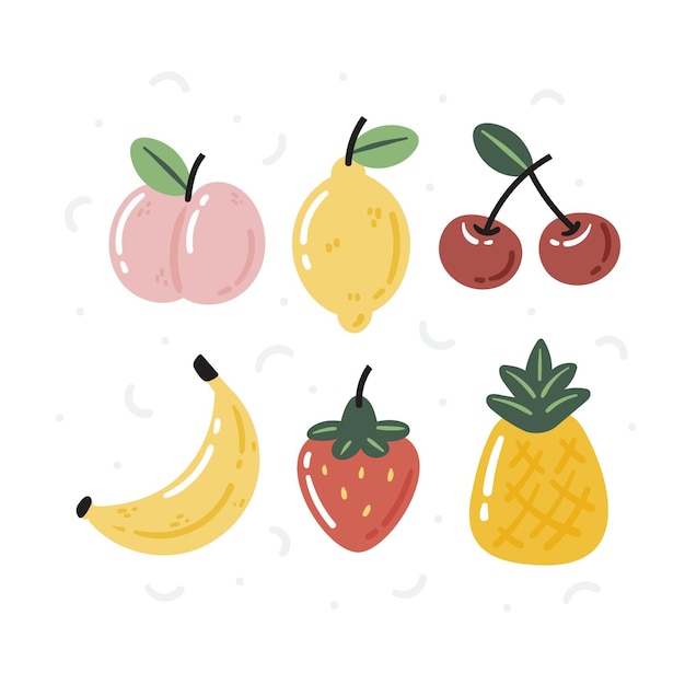 Hand drawn fruit collection