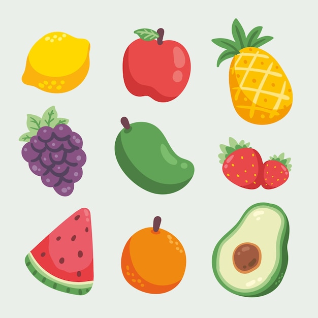 Free vector hand drawn fruit collection