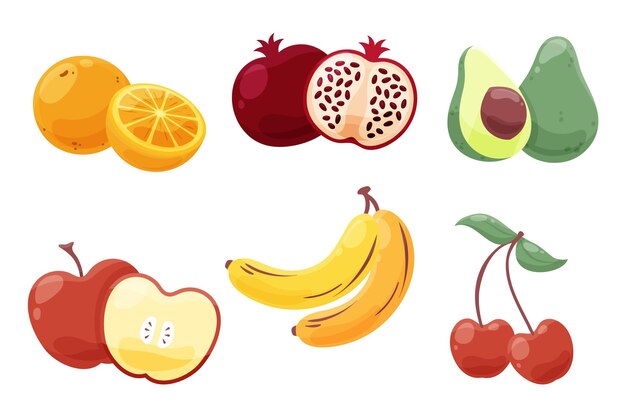 Hand drawn fruit collection