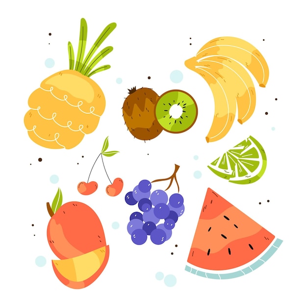 Hand drawn fruit collection