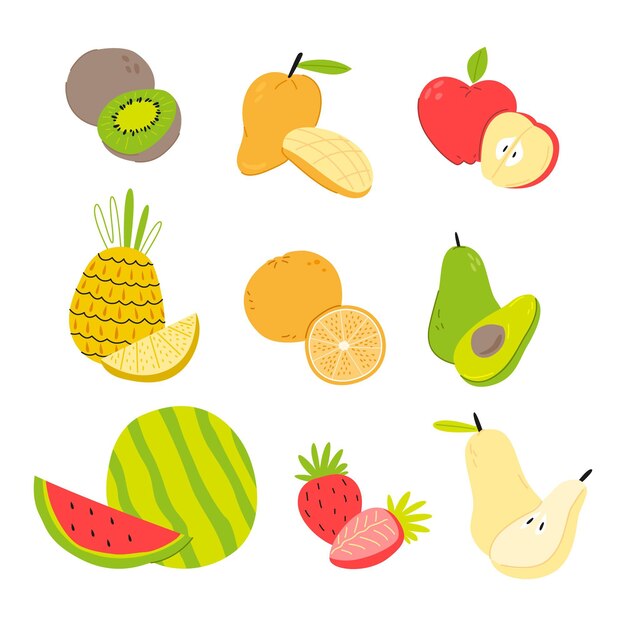 Hand drawn fruit collection