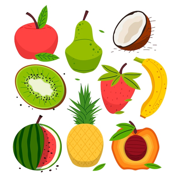 Free vector hand drawn fruit collection