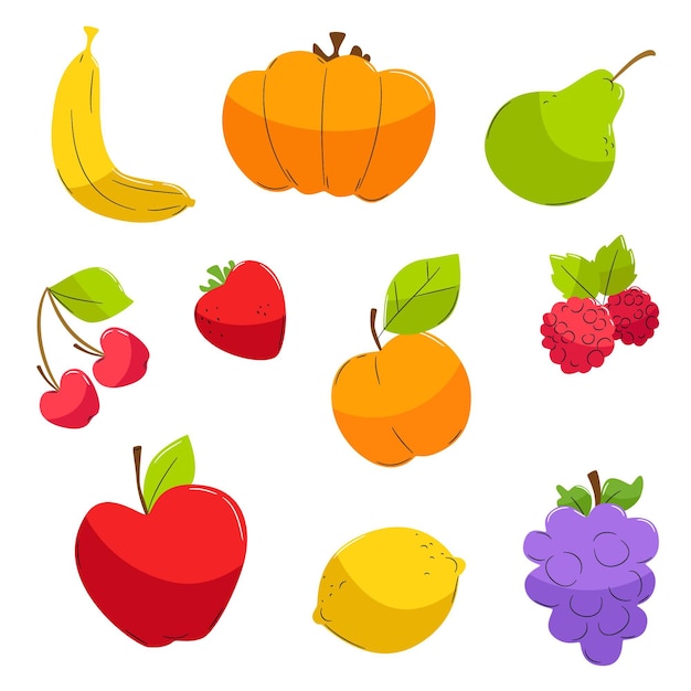 Free Vector hand drawn fruit collection