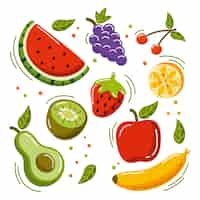 Free vector hand drawn fruit collection