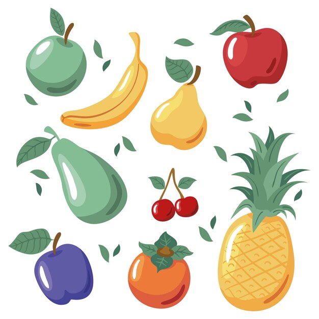 Hand drawn fruit collection