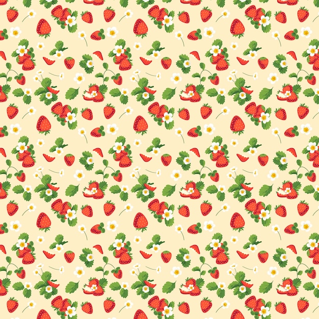 Free vector hand drawn fruit and floral pattern design