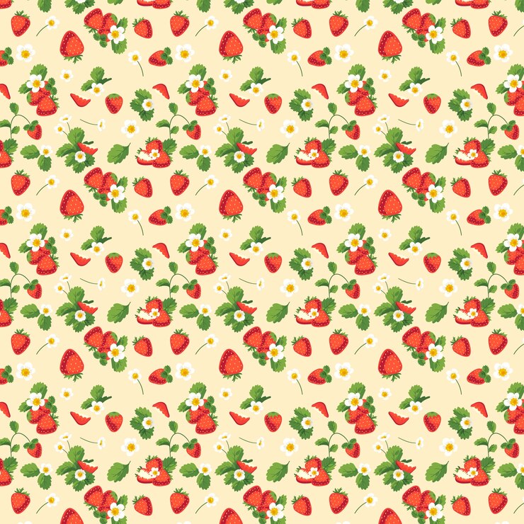 Free Vector hand drawn fruit and floral pattern design