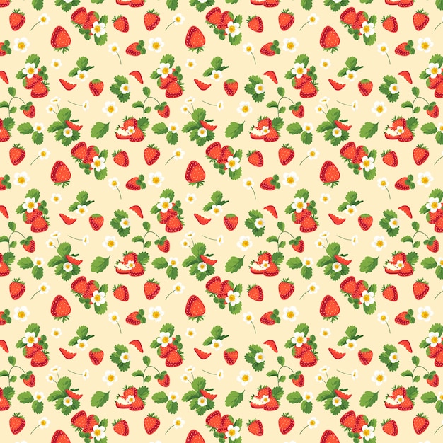 Hand drawn fruit and floral pattern design