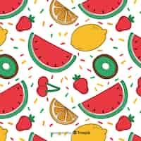 Free vector hand drawn fruit pattern background