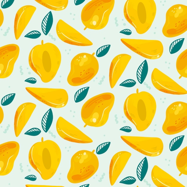 Бесплатное векторное изображение Ручной обращается фрукты шаблон