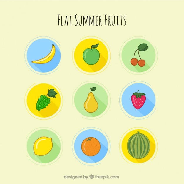 Free vector hand drawn fruits of summertime