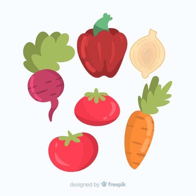 Hand drawn fruits and vegetables collection