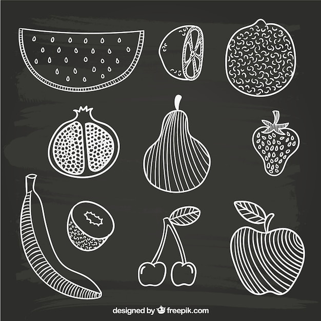 Бесплатное векторное изображение Рисованной фрукты